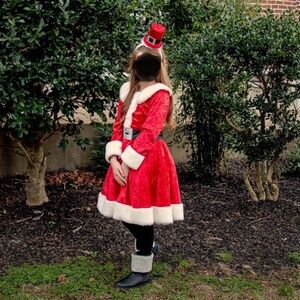 Santa dress, Christmas Pageant wear, Christmas OOC, custom, little girl 8-10